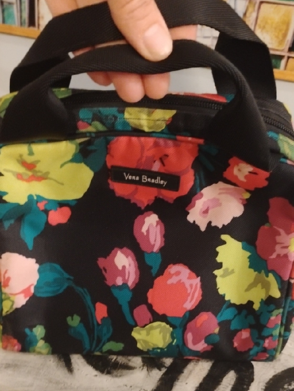 Vera Bradley Black Floral Lunch Bag